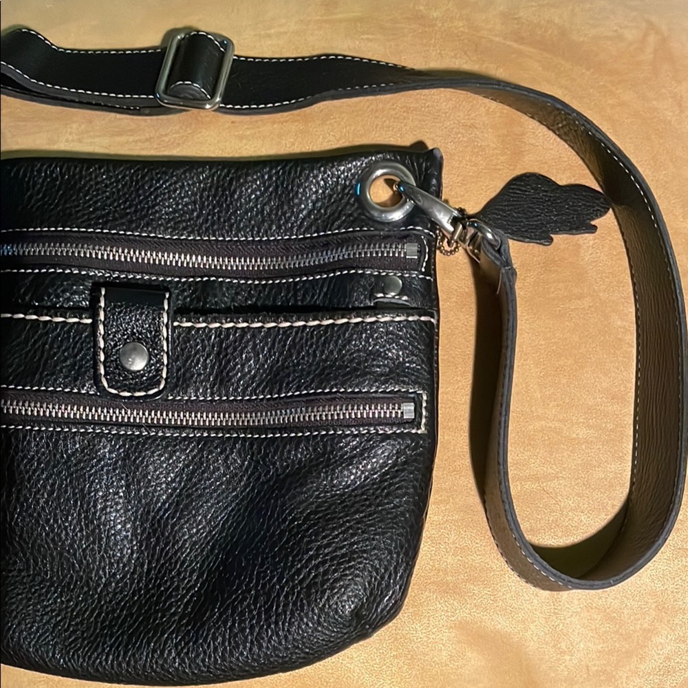 Roots Black Crossbody Bag with Adjustable Strap